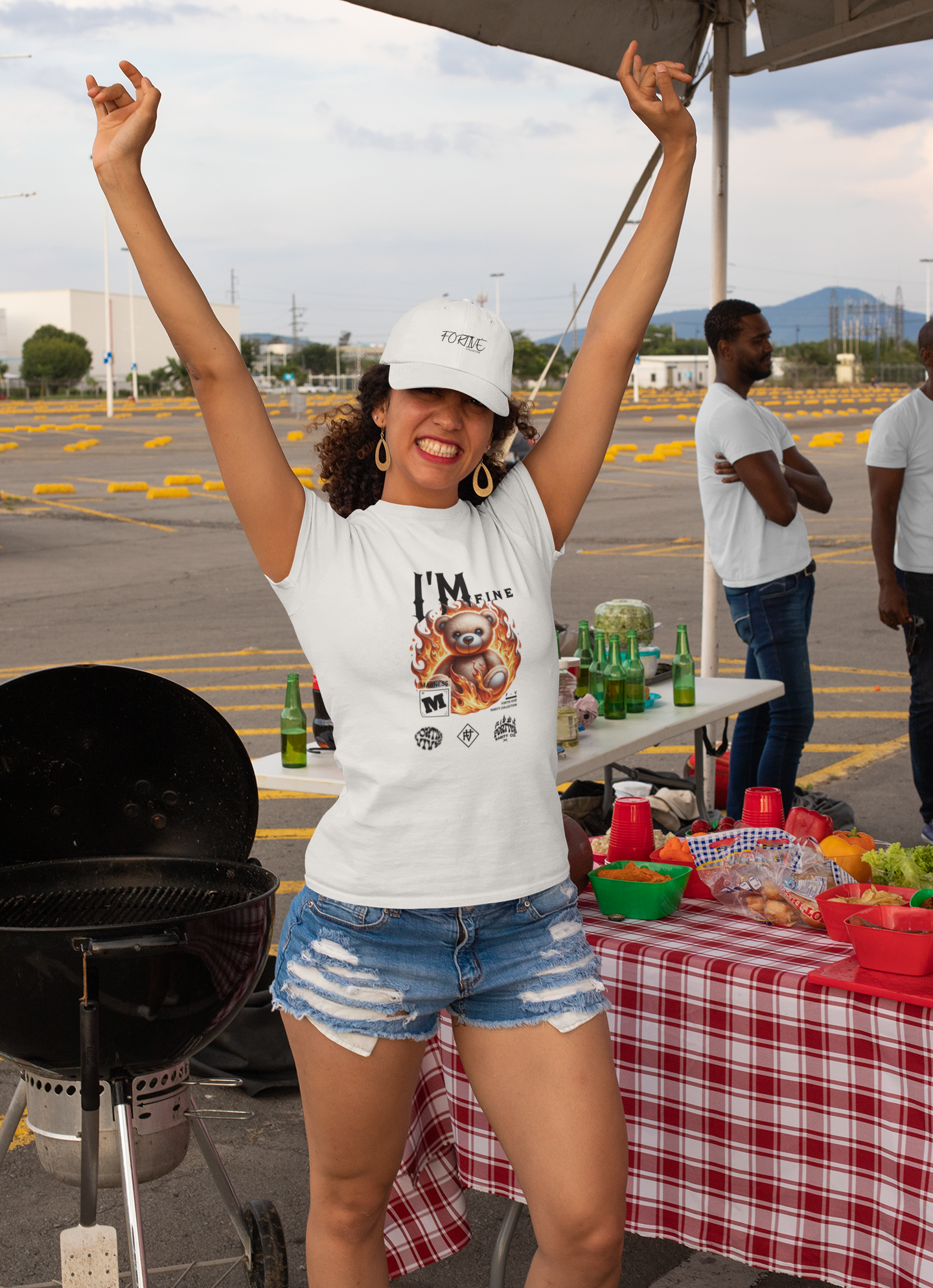 I'M FINE Bear Relaxed fit Graphic Tee (Women's)